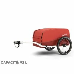 Remorque Vélo Utilitaire Cargo Kalle Croozer 92 Litres -Remorques vélo Soldes Boutique Remorque velo cargo Croozer kalle rouge