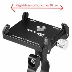 Support Smartphone Stable Et Réglable En Alu Pro 1 Gub Noir -Remorques vélo Soldes Boutique support smartphone stable et reglable en alu pro 1 gub noir full 3
